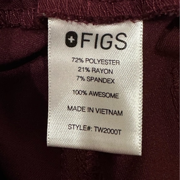 Figs Women's Straight Leg Pants - Burgundy - Picture 4 of 13